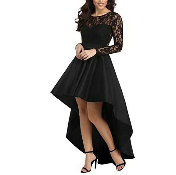 Black High Low Evening Gown - Picture 2 of 6